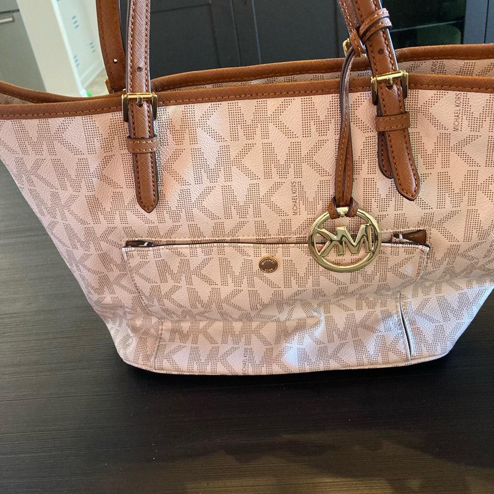 Michael Kors Brown and Cream Tote Bag